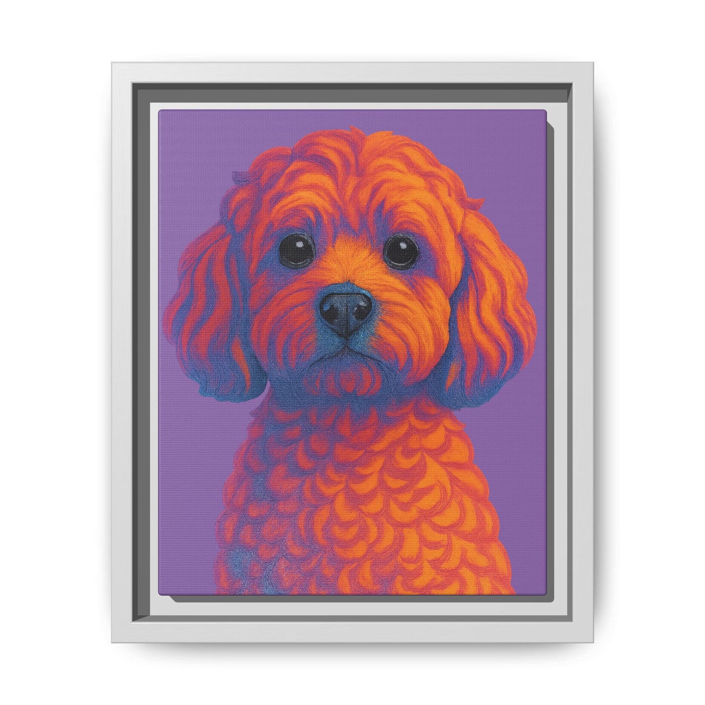 Matte Canvas, Framed (Multi-color) - The Pup Factory - Purple Cavapoo