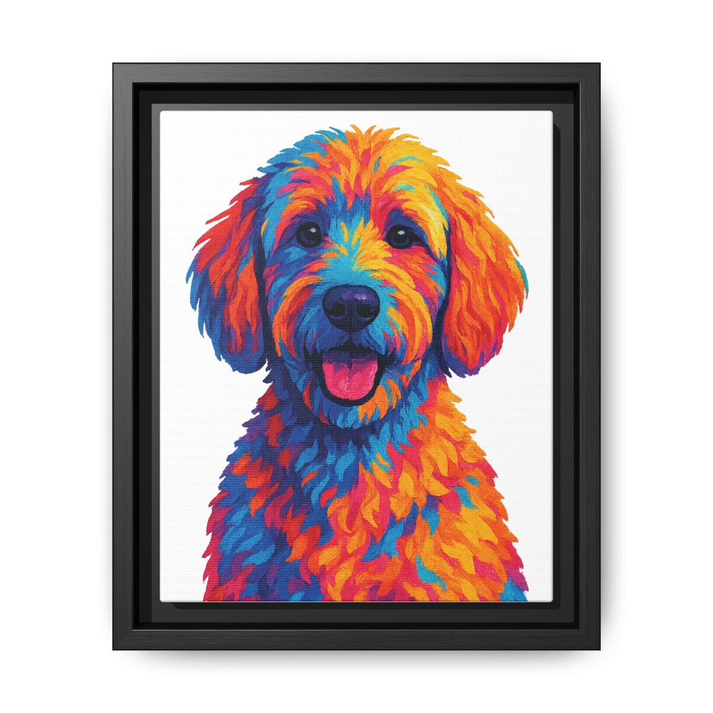 Matte Canvas, Framed (Multi-color) - The Pup Factory - White Goldendoodle