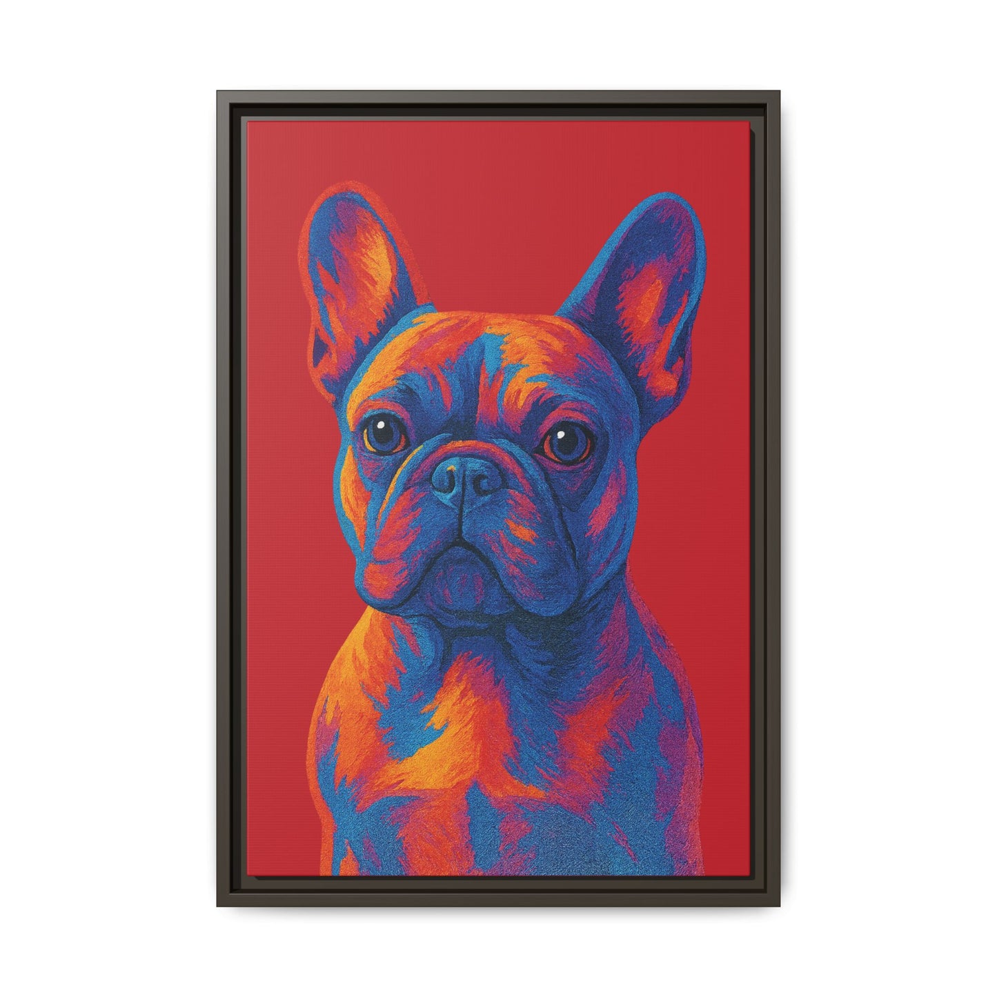 Matte Canvas, Framed (Multi-color) - The Pup Factory - Red Frenchie