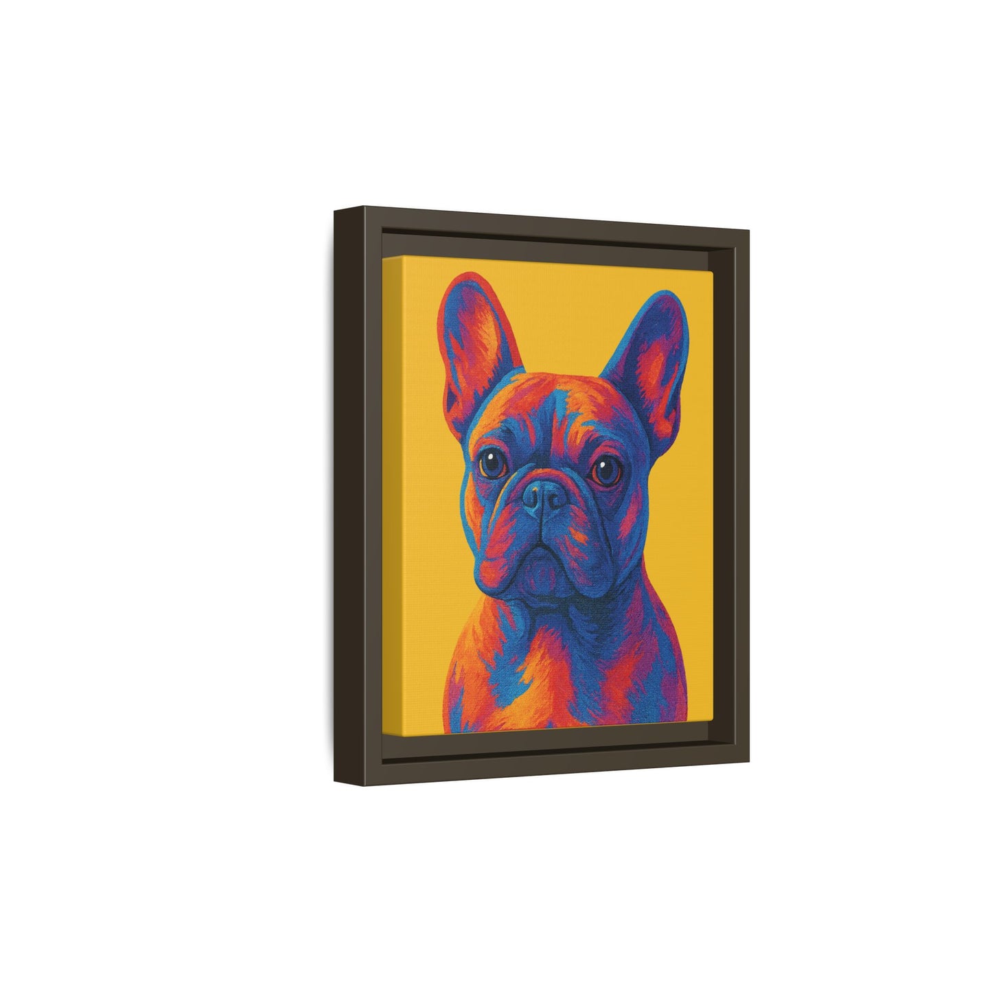 Matte Canvas, Framed (Multi-color) - The Pup Factory - Yellow Frenchie