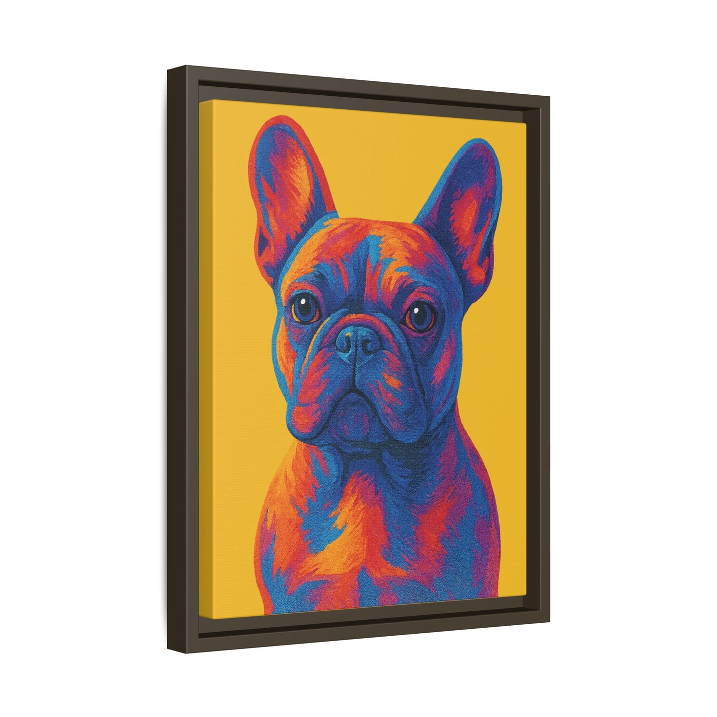 Matte Canvas, Framed (Multi-color) - The Pup Factory - Yellow Frenchie