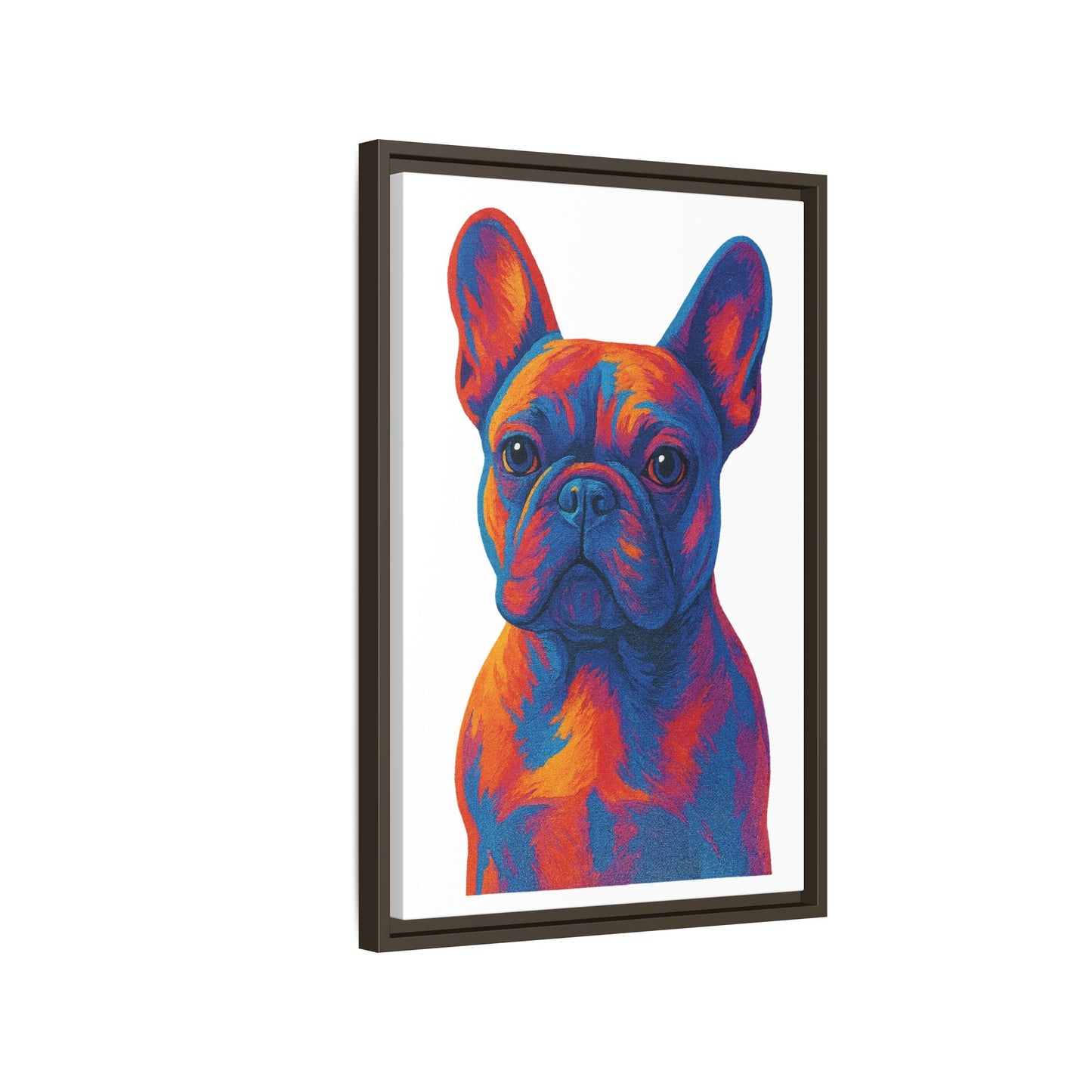 Matte Canvas, Framed (Multi-color) - The Pup Factory - White Frenchie