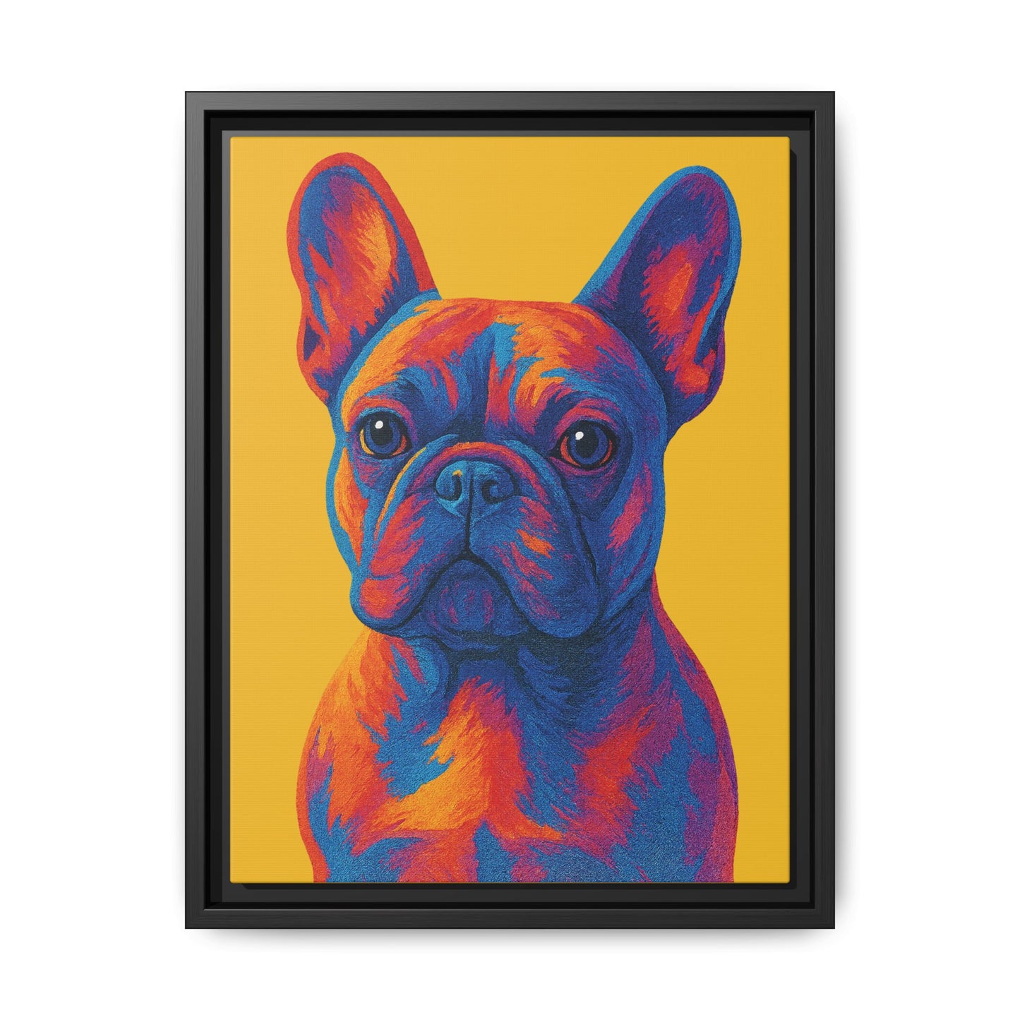 Matte Canvas, Framed (Multi-color) - The Pup Factory - Yellow Frenchie