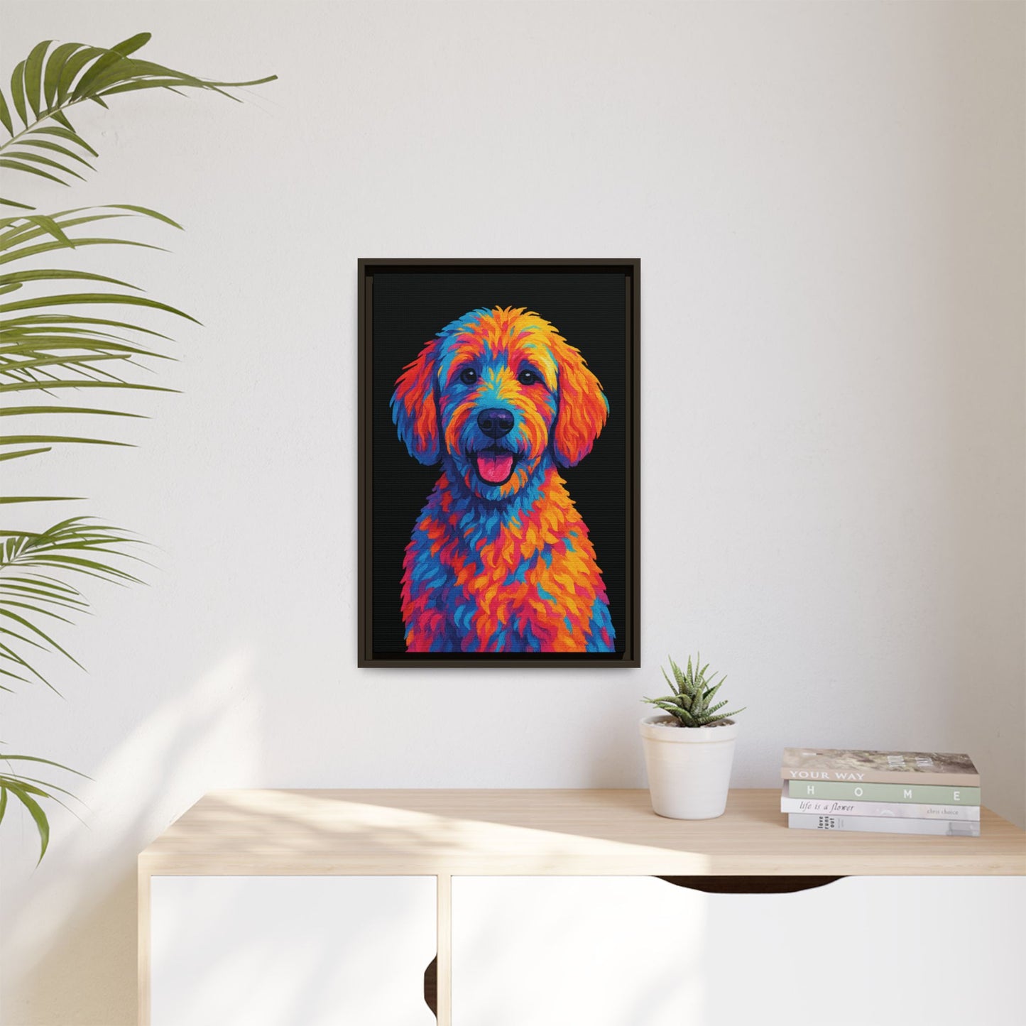 Matte Canvas, Framed (Multi-color) - The Pup Factory - Black Goldendoodle