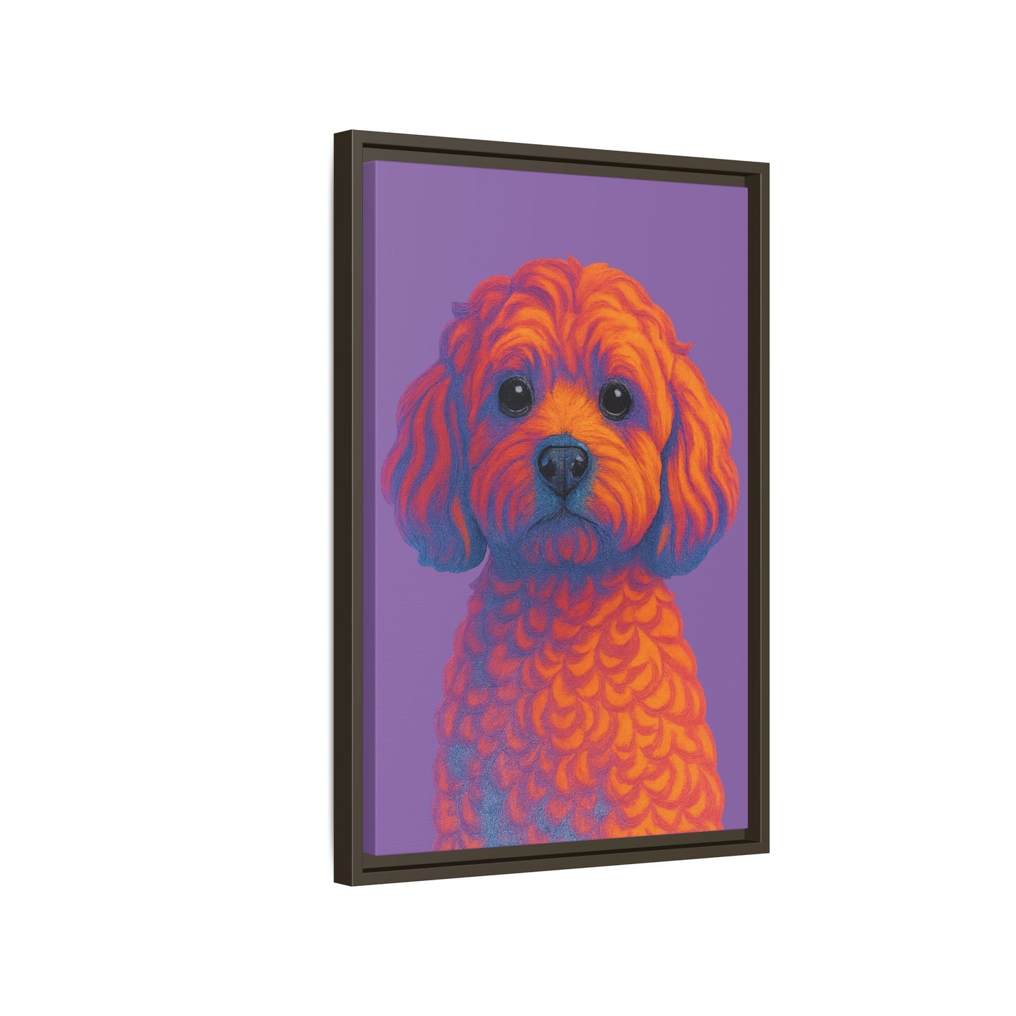 Matte Canvas, Framed (Multi-color) - The Pup Factory - Purple Cavapoo