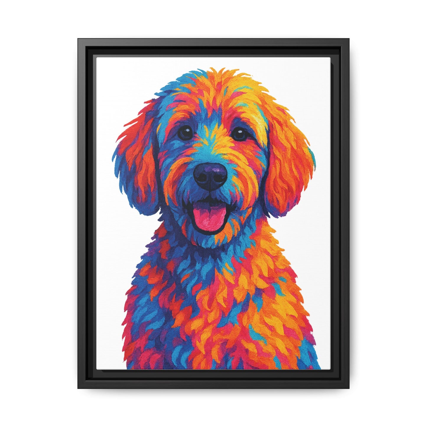 Matte Canvas, Framed (Multi-color) - The Pup Factory - White Goldendoodle
