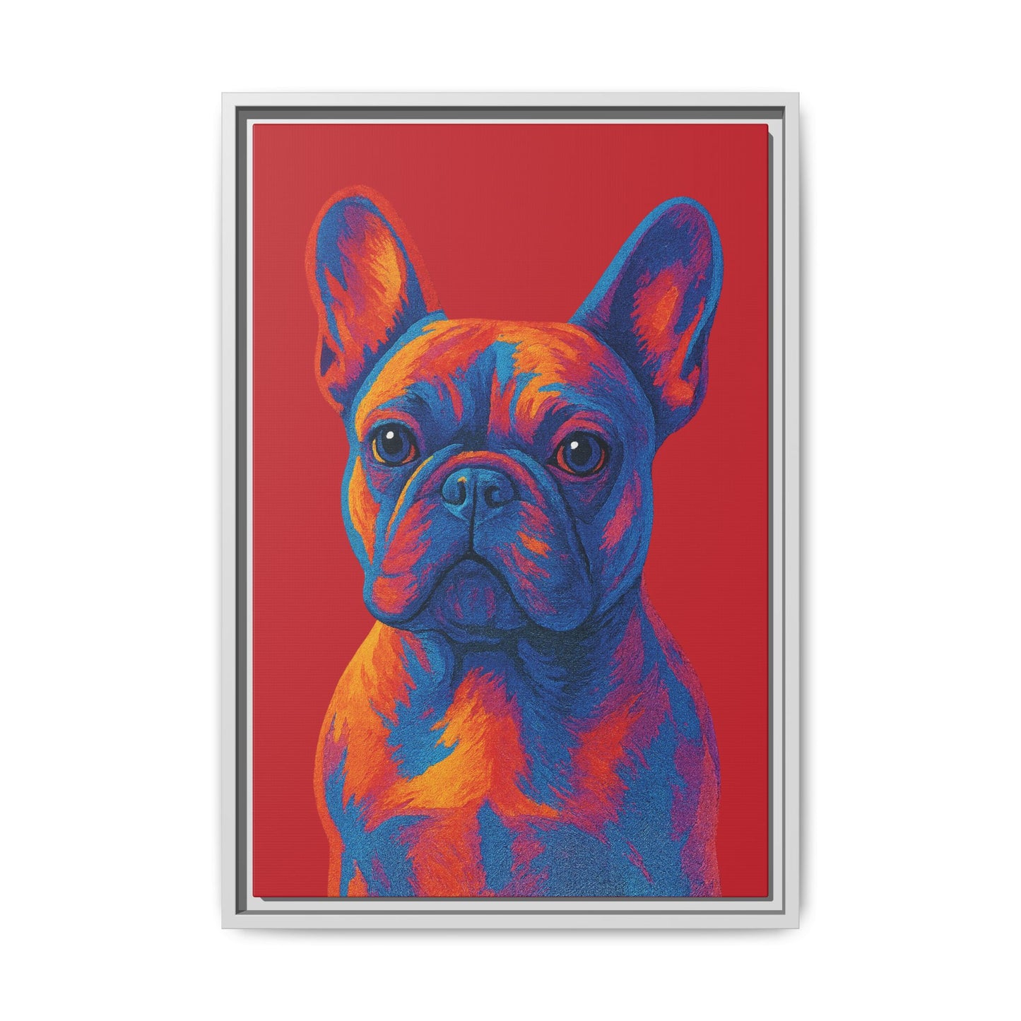 Matte Canvas, Framed (Multi-color) - The Pup Factory - Red Frenchie