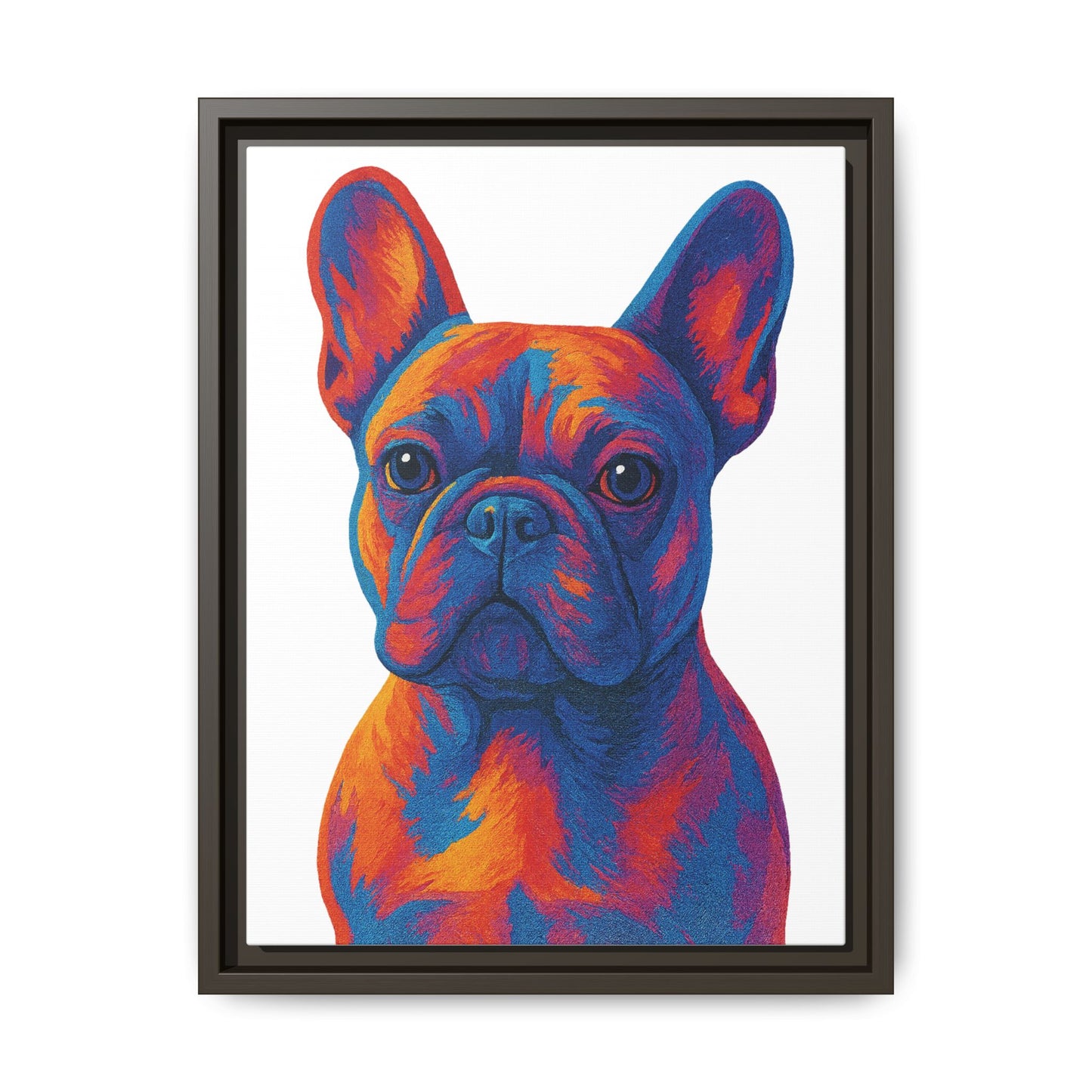 Matte Canvas, Framed (Multi-color) - The Pup Factory - White Frenchie