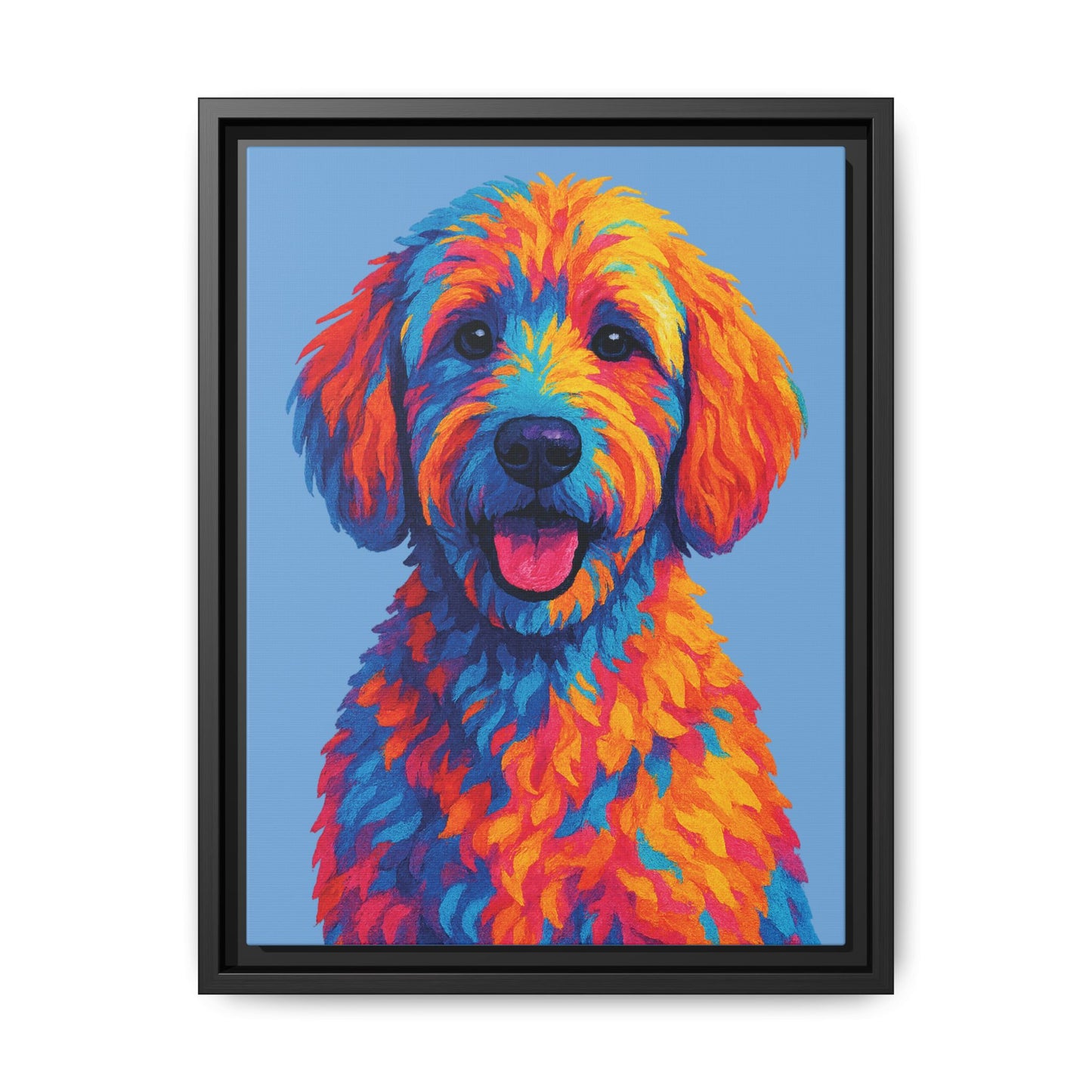 Matte Canvas, Framed (Multi-color) - The Pup Factory - Carolina Blue Goldendoodle