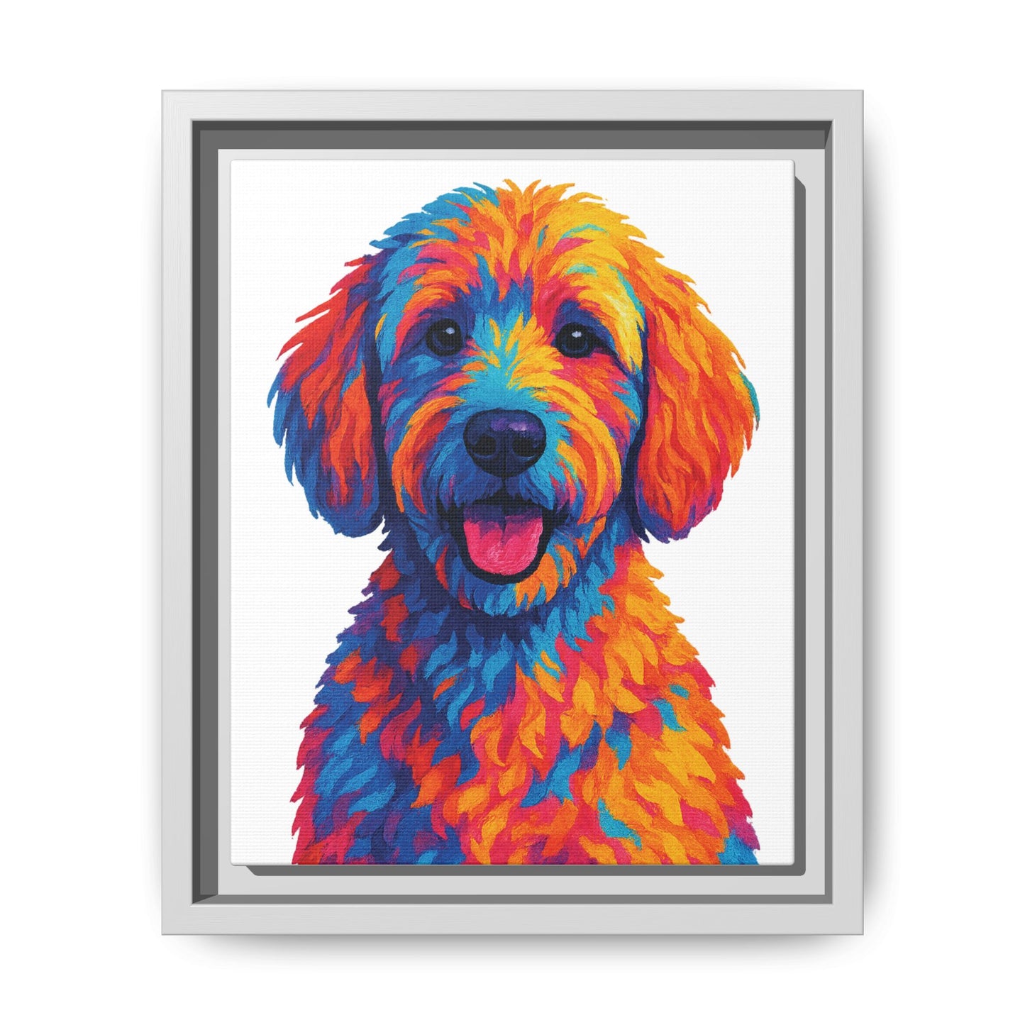 Matte Canvas, Framed (Multi-color) - The Pup Factory - White Goldendoodle