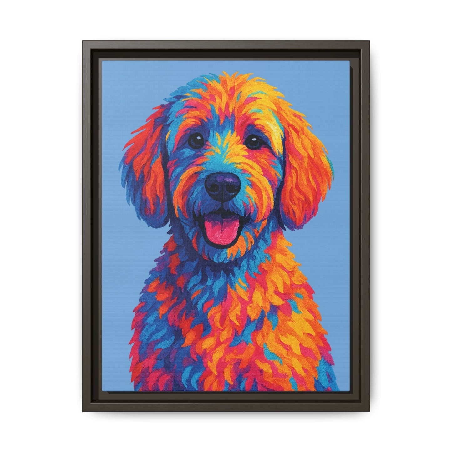 Matte Canvas, Framed (Multi-color) - The Pup Factory - Carolina Blue Goldendoodle