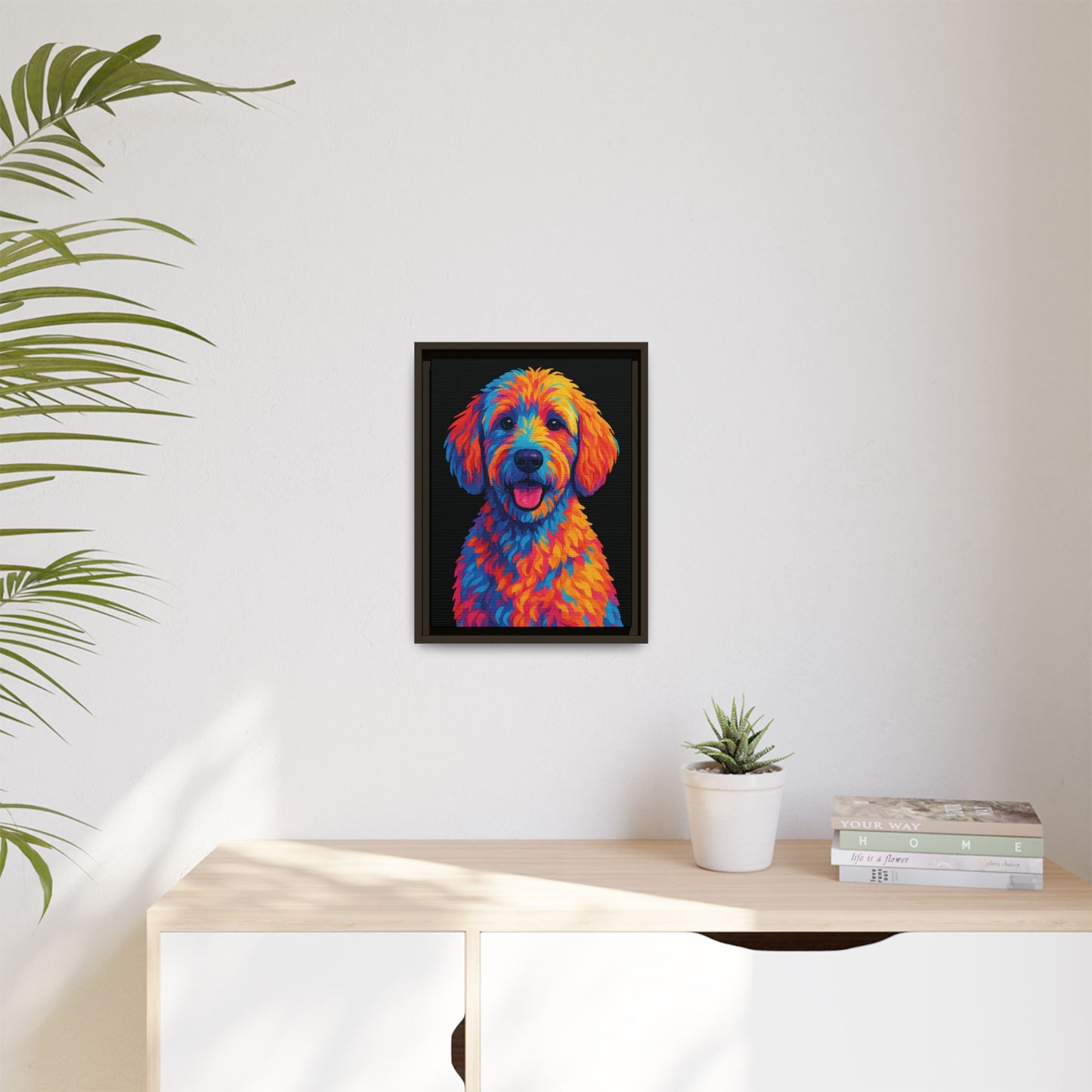 Matte Canvas, Framed (Multi-color) - The Pup Factory - Black Goldendoodle