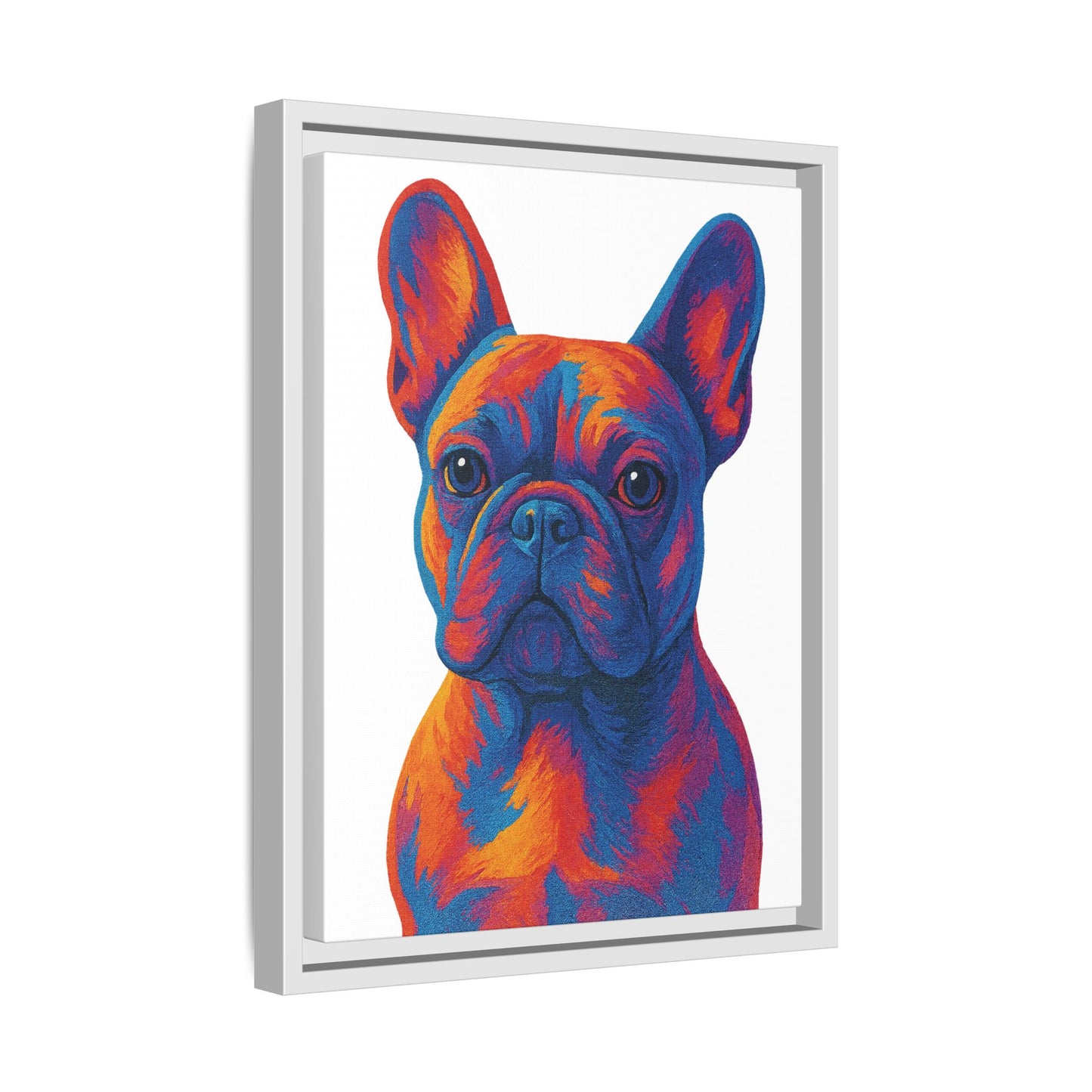 Matte Canvas, Framed (Multi-color) - The Pup Factory - White Frenchie