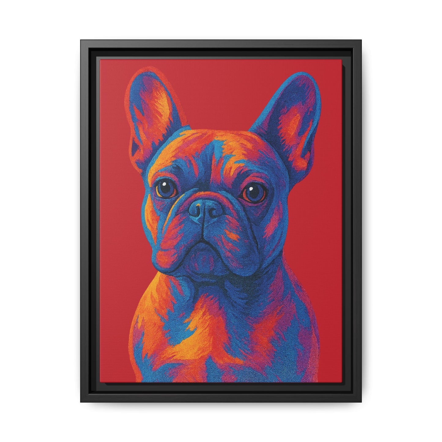 Matte Canvas, Framed (Multi-color) - The Pup Factory - Red Frenchie
