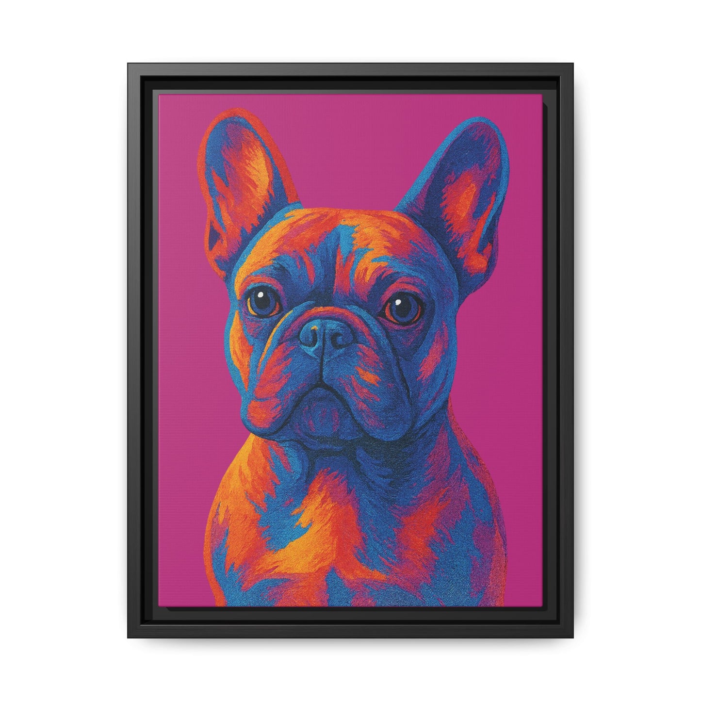 Matte Canvas, Framed (Multi-color) - The Pup Factory - Pink Frenchie