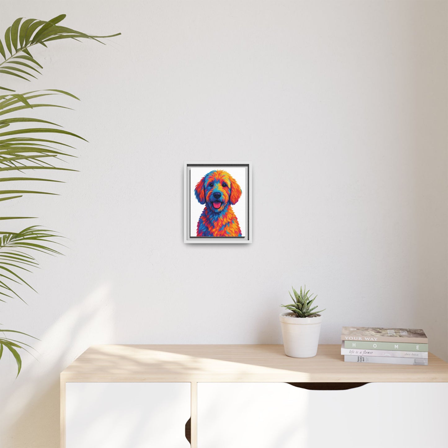 Matte Canvas, Framed (Multi-color) - The Pup Factory - White Goldendoodle