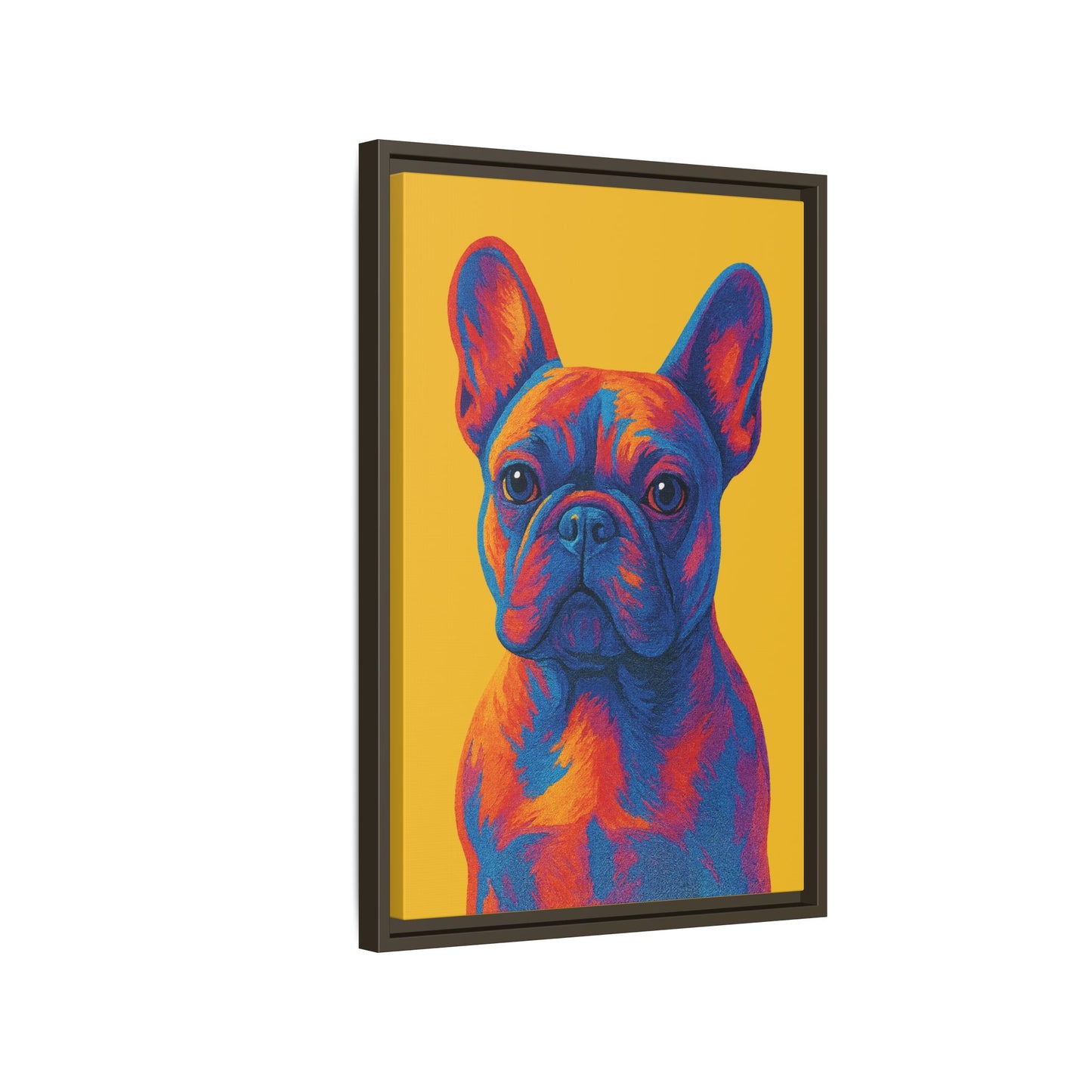 Matte Canvas, Framed (Multi-color) - The Pup Factory - Yellow Frenchie