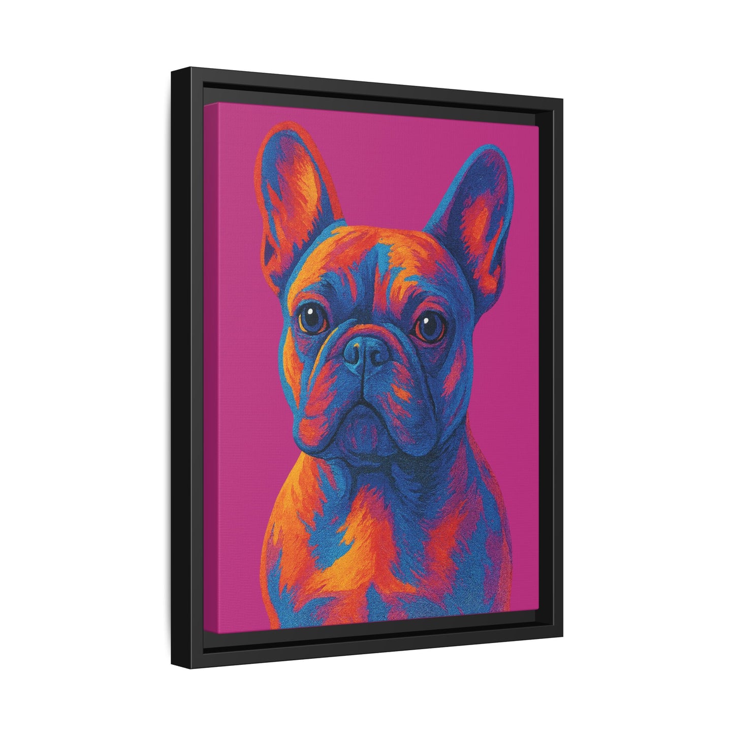 Matte Canvas, Framed (Multi-color) - The Pup Factory - Pink Frenchie