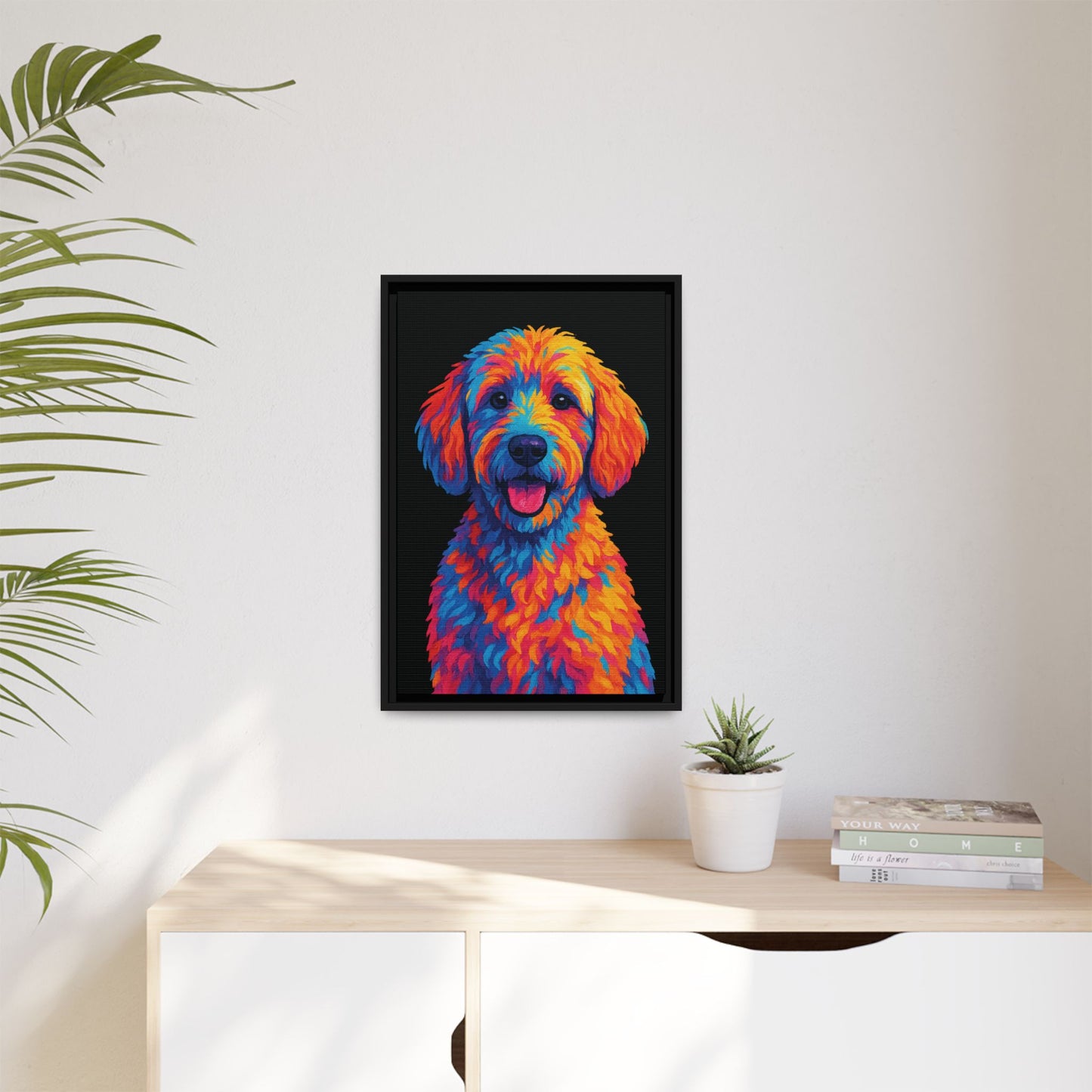 Matte Canvas, Framed (Multi-color) - The Pup Factory - Black Goldendoodle