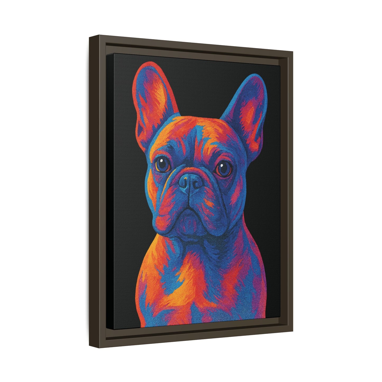 Matte Canvas, Framed (Multi-color) - The Pup Factory - Black Frenchie