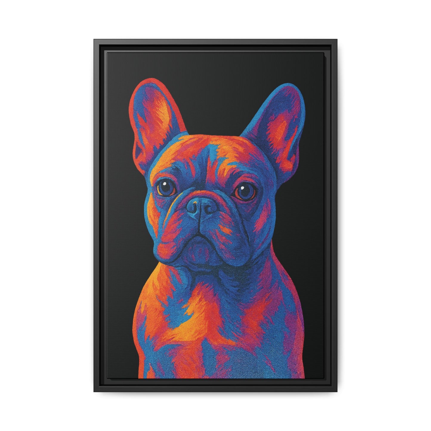 Matte Canvas, Framed (Multi-color) - The Pup Factory - Black Frenchie