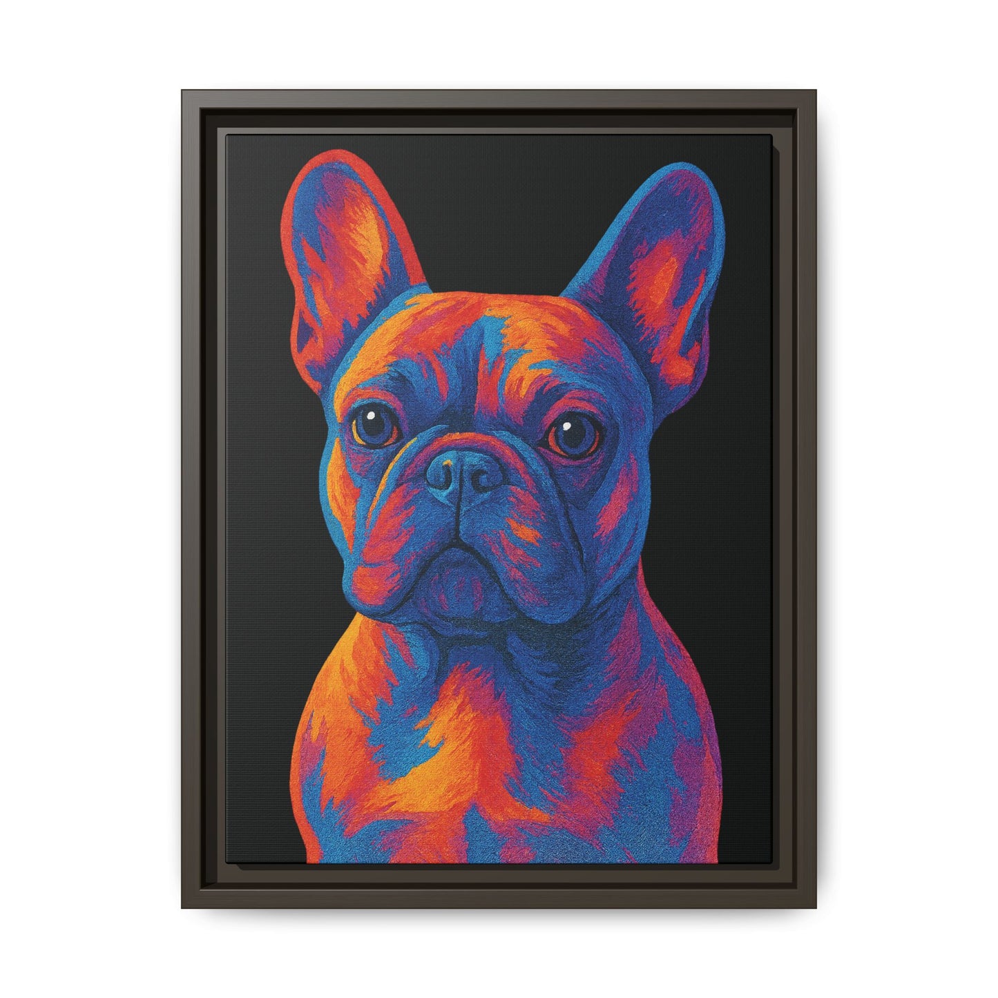 Matte Canvas, Framed (Multi-color) - The Pup Factory - Black Frenchie
