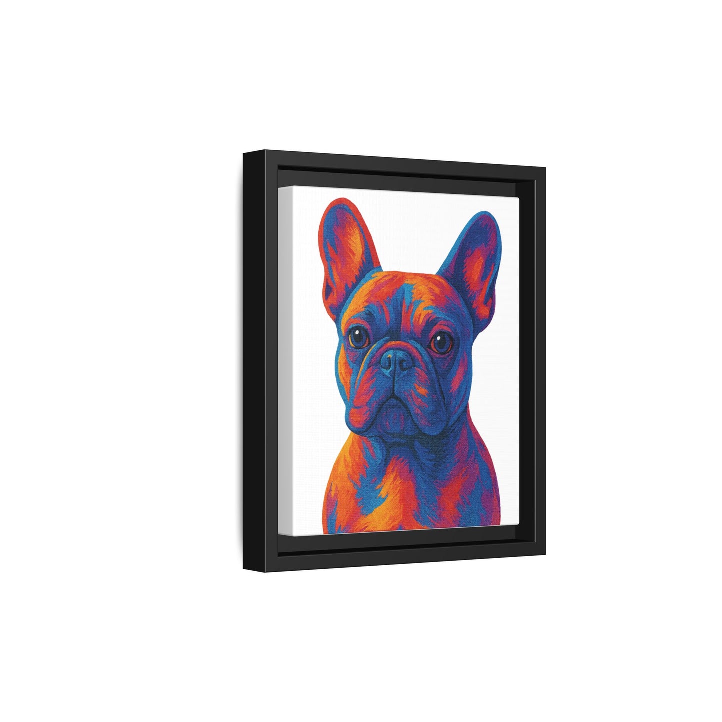 Matte Canvas, Framed (Multi-color) - The Pup Factory - White Frenchie