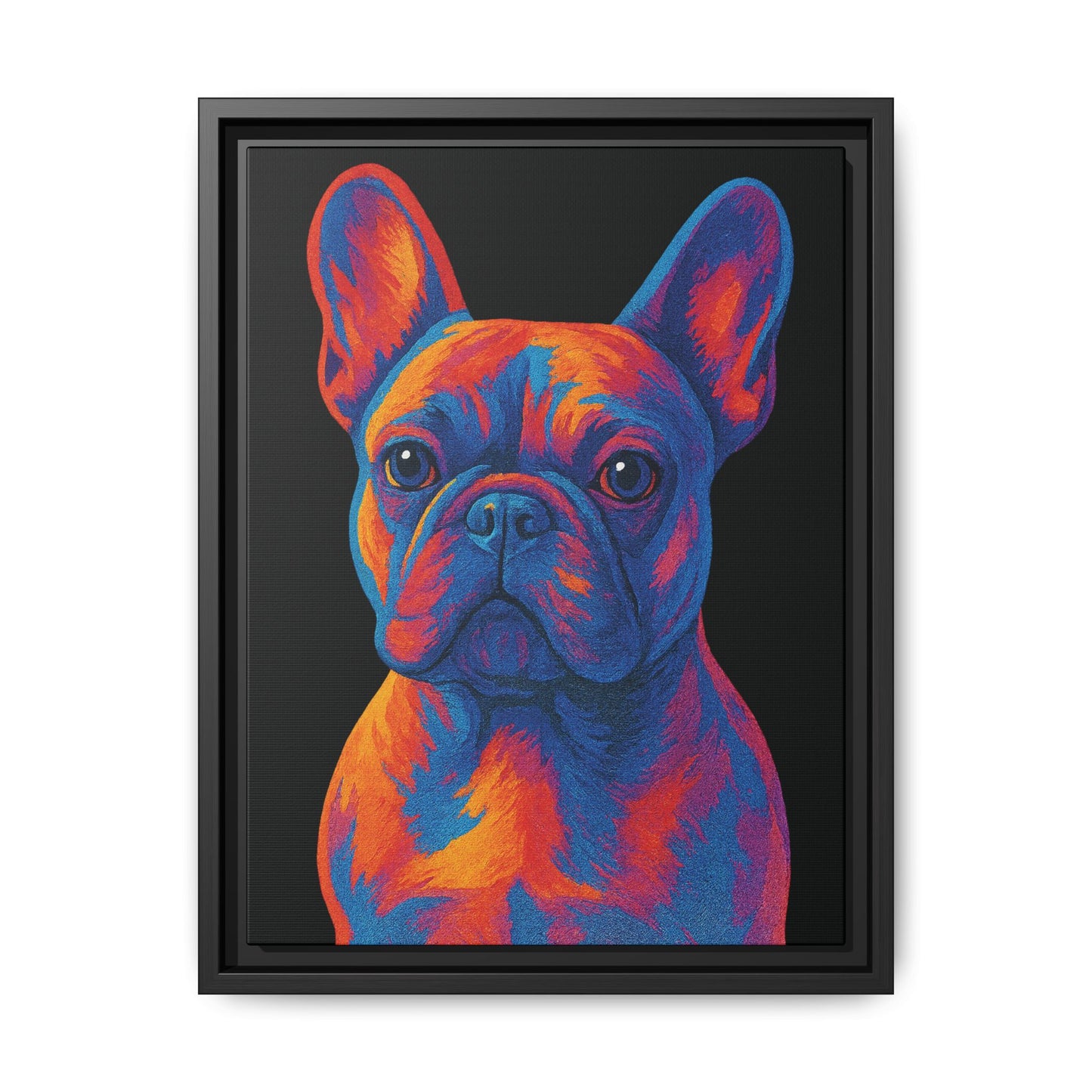 Matte Canvas, Framed (Multi-color) - The Pup Factory - Black Frenchie