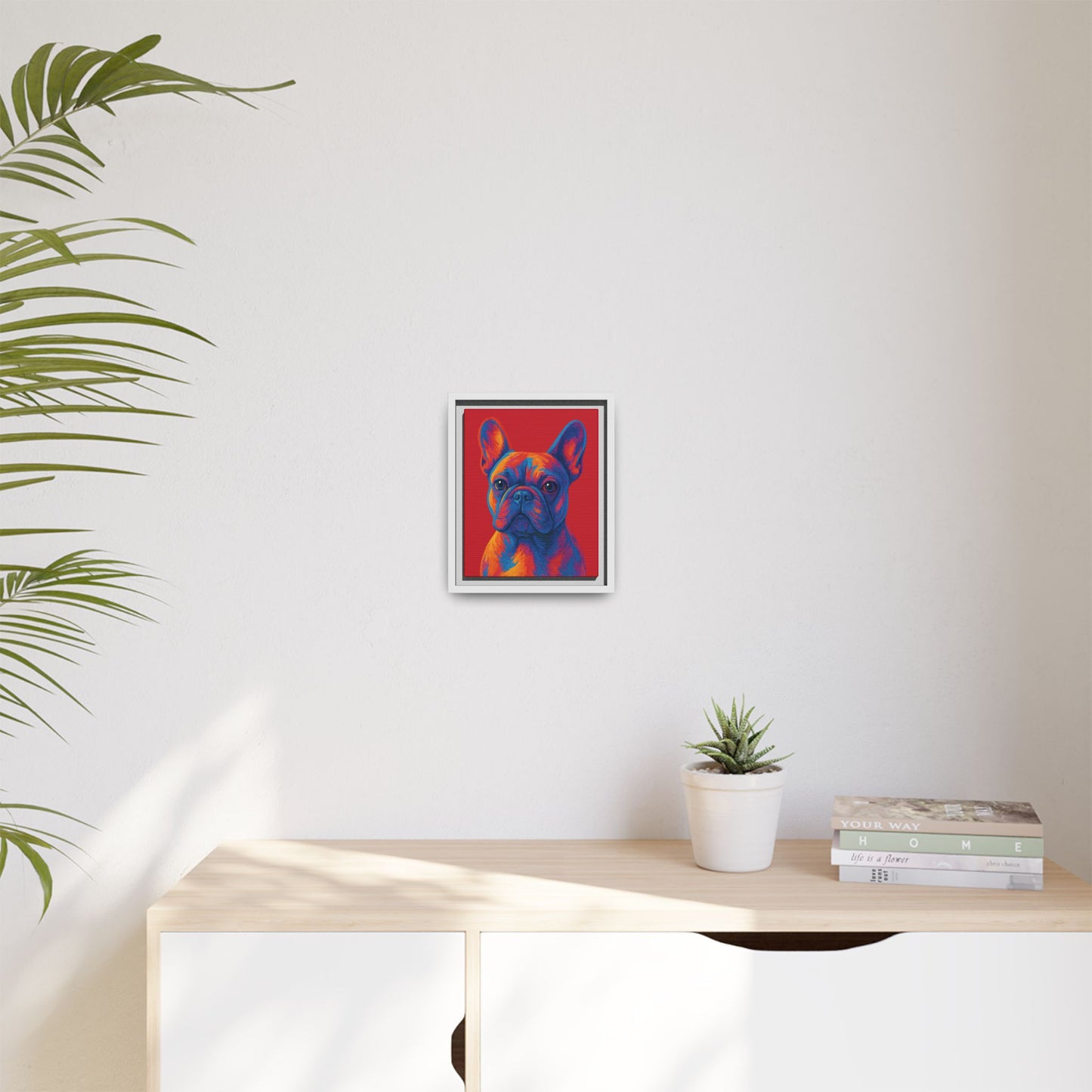 Matte Canvas, Framed (Multi-color) - The Pup Factory - Red Frenchie