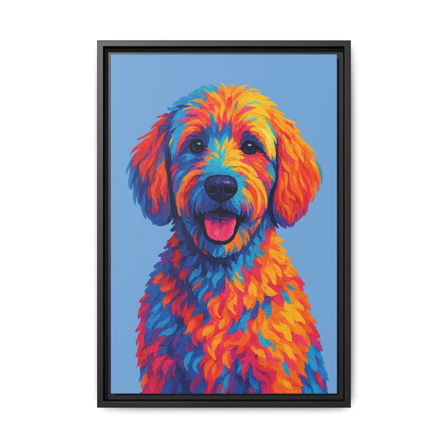 Matte Canvas, Framed (Multi-color) - The Pup Factory - Carolina Blue Goldendoodle