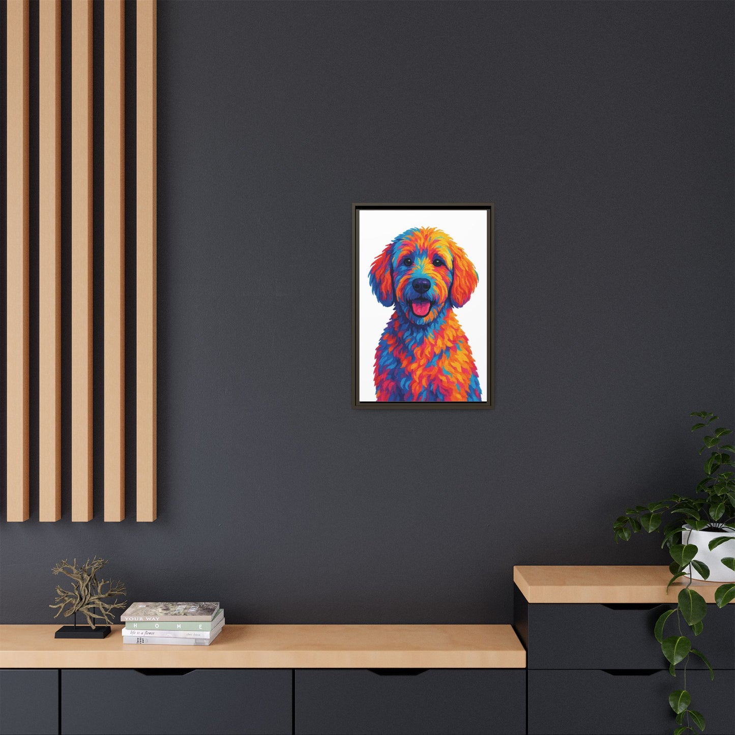 Matte Canvas, Framed (Multi-color) - The Pup Factory - White Goldendoodle