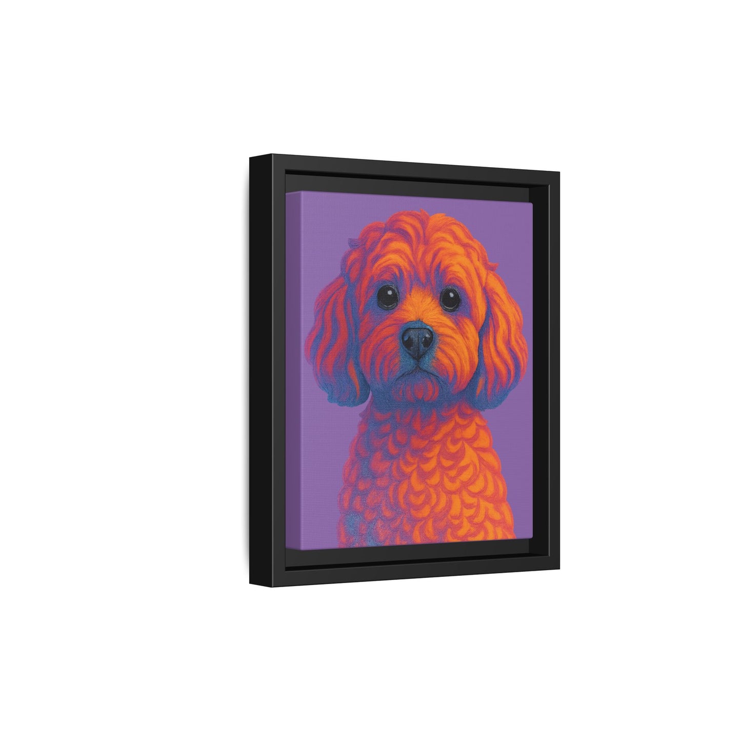 Matte Canvas, Framed (Multi-color) - The Pup Factory - Purple Cavapoo