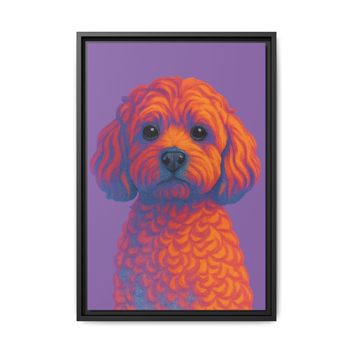 Matte Canvas, Framed (Multi-color) - The Pup Factory - Purple Cavapoo