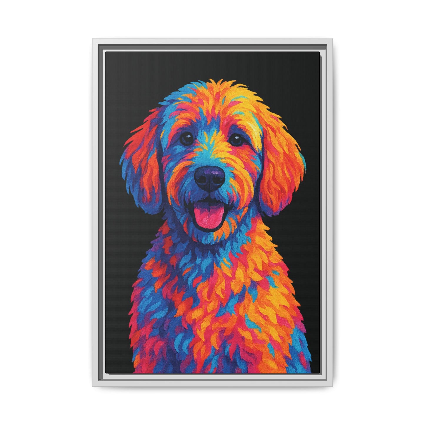 Matte Canvas, Framed (Multi-color) - The Pup Factory - Black Goldendoodle