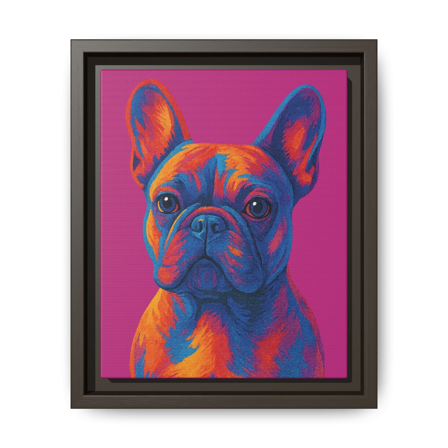 Matte Canvas, Framed (Multi-color) - The Pup Factory - Pink Frenchie