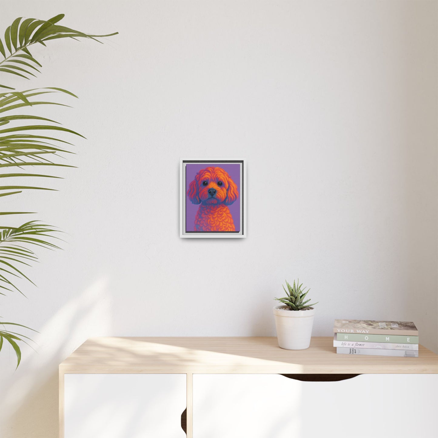 Matte Canvas, Framed (Multi-color) - The Pup Factory - Purple Cavapoo