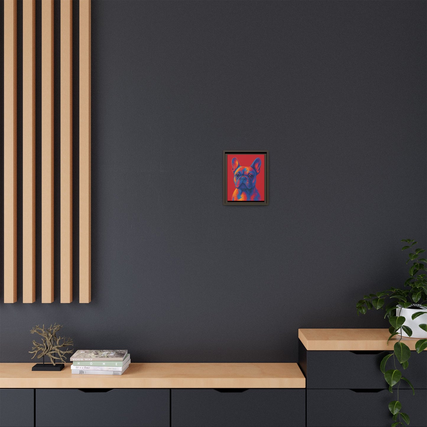 Matte Canvas, Framed (Multi-color) - The Pup Factory - Red Frenchie