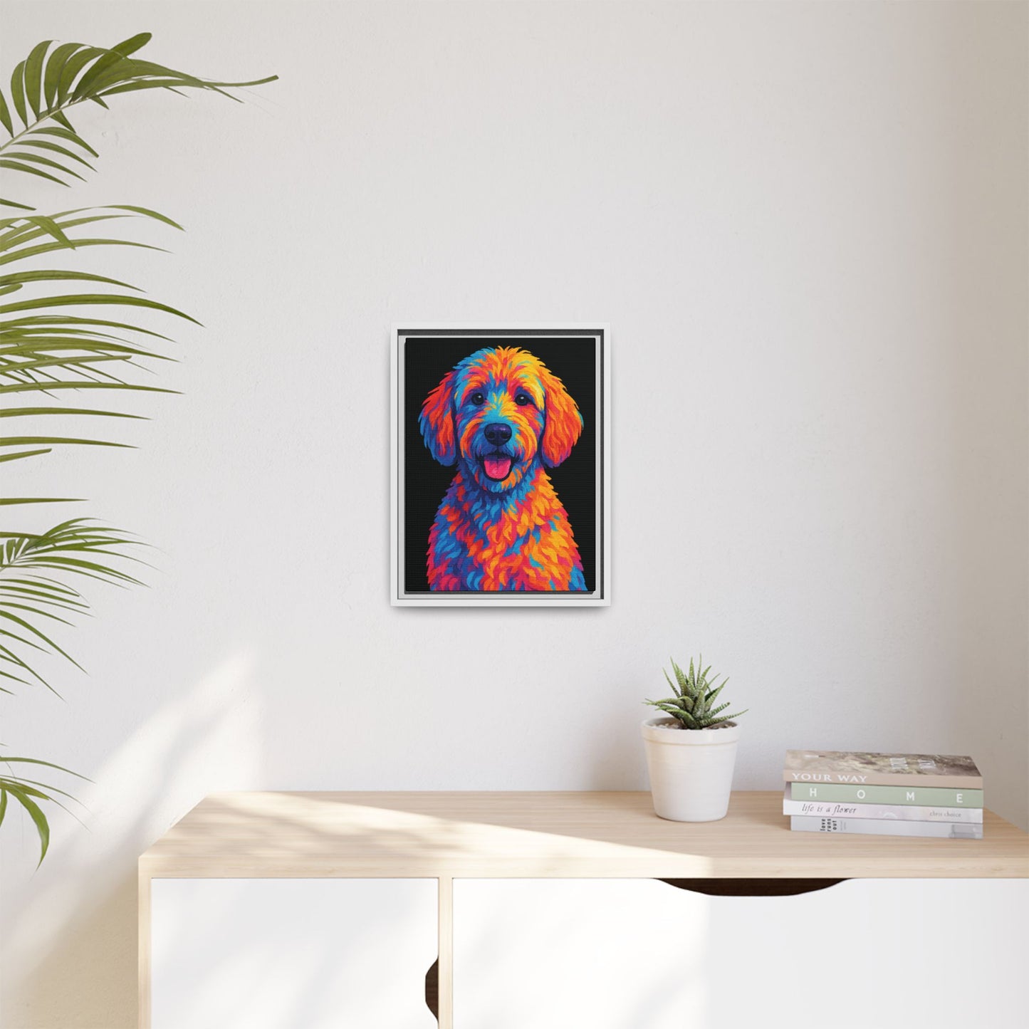 Matte Canvas, Framed (Multi-color) - The Pup Factory - Black Goldendoodle