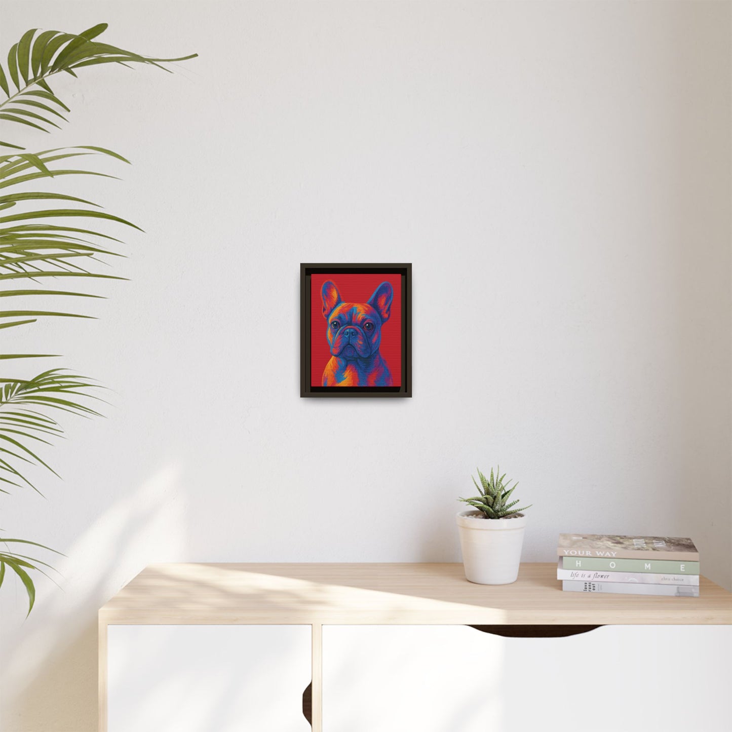 Matte Canvas, Framed (Multi-color) - The Pup Factory - Red Frenchie
