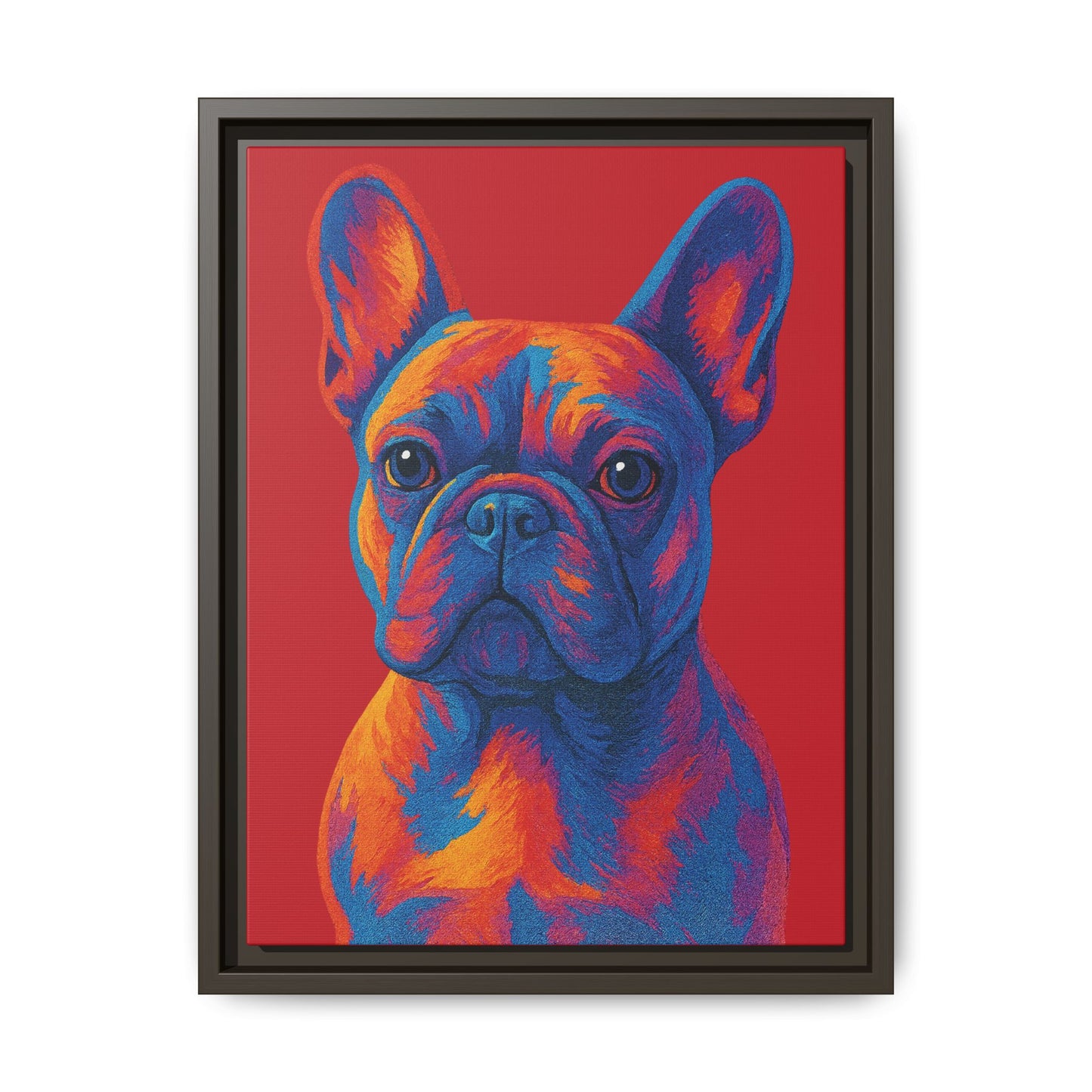 Matte Canvas, Framed (Multi-color) - The Pup Factory - Red Frenchie