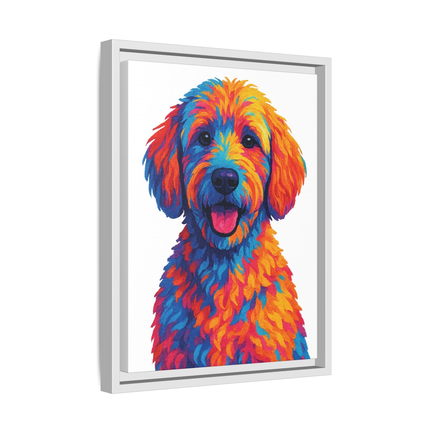 Matte Canvas, Framed (Multi-color) - The Pup Factory - White Goldendoodle