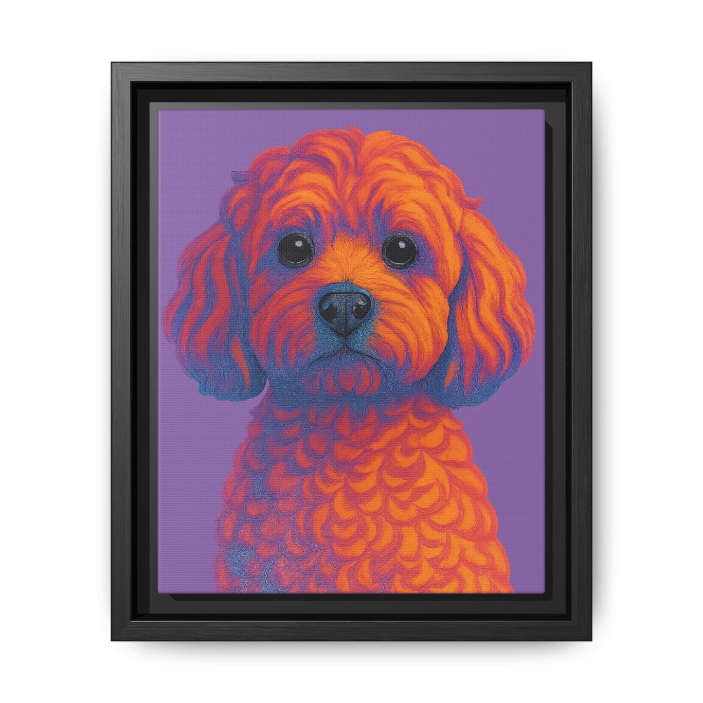 Matte Canvas, Framed (Multi-color) - The Pup Factory - Purple Cavapoo