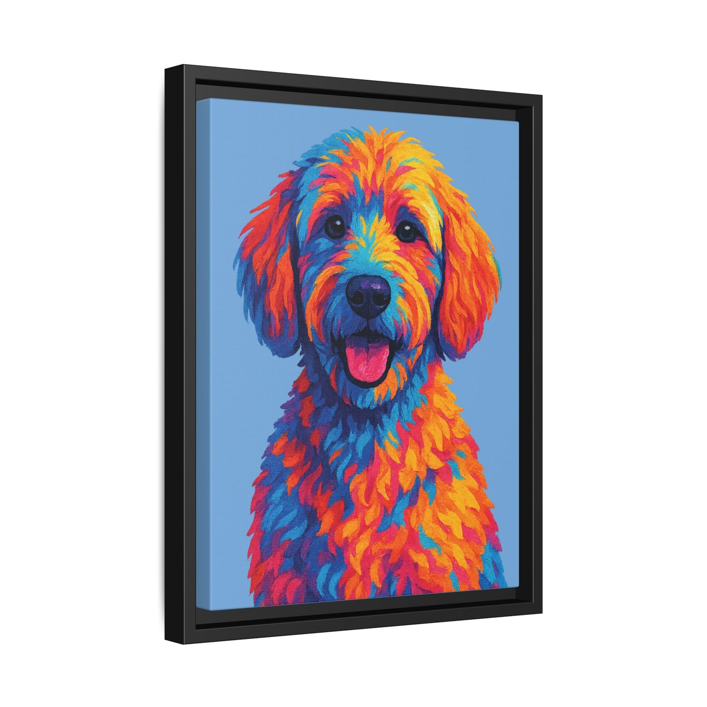 Matte Canvas, Framed (Multi-color) - The Pup Factory - Carolina Blue Goldendoodle