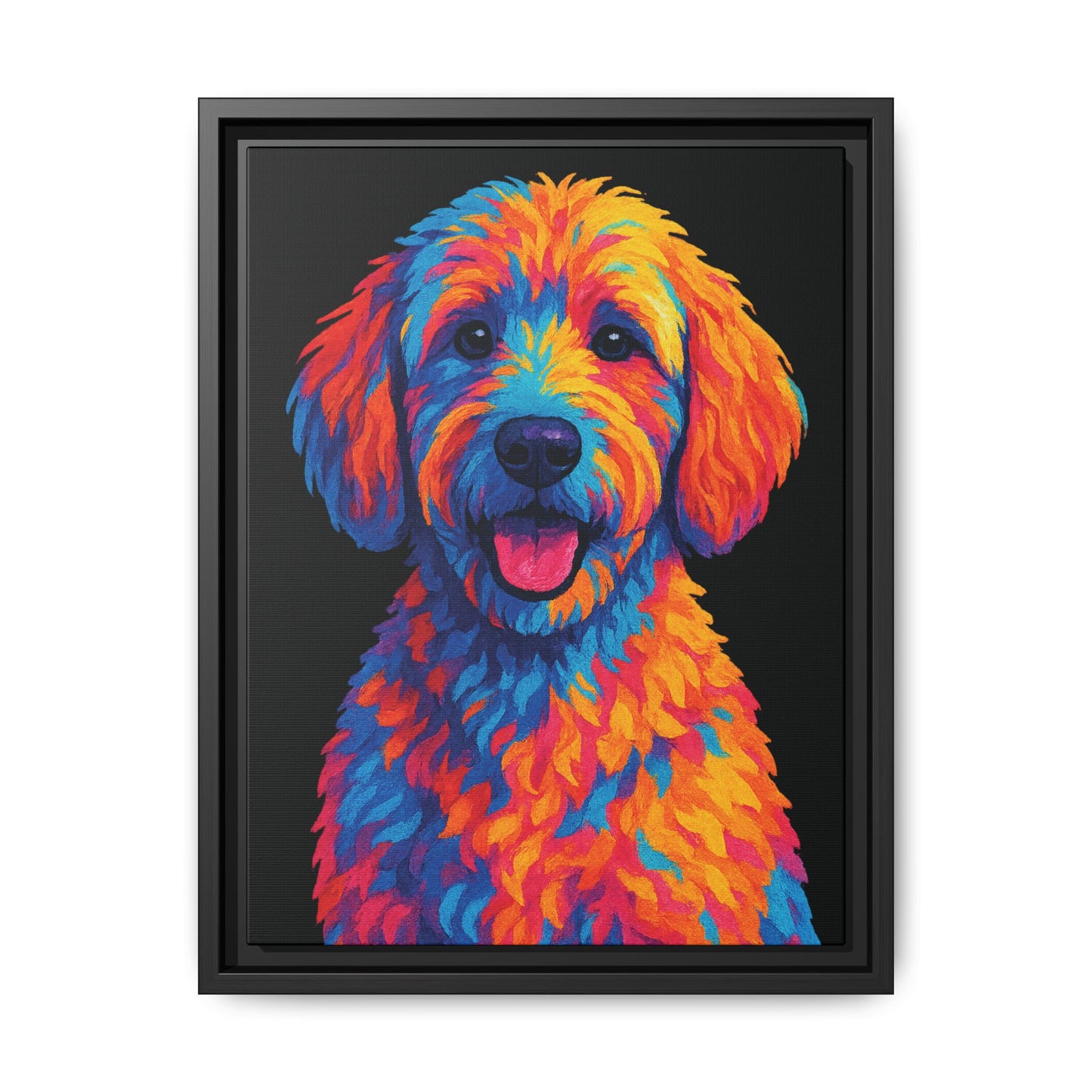 Matte Canvas, Framed (Multi-color) - The Pup Factory - Black Goldendoodle