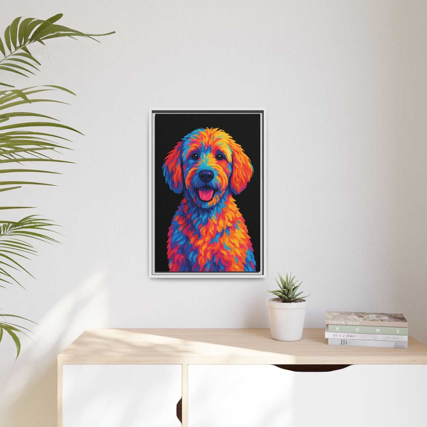 Matte Canvas, Framed (Multi-color) - The Pup Factory - Black Goldendoodle