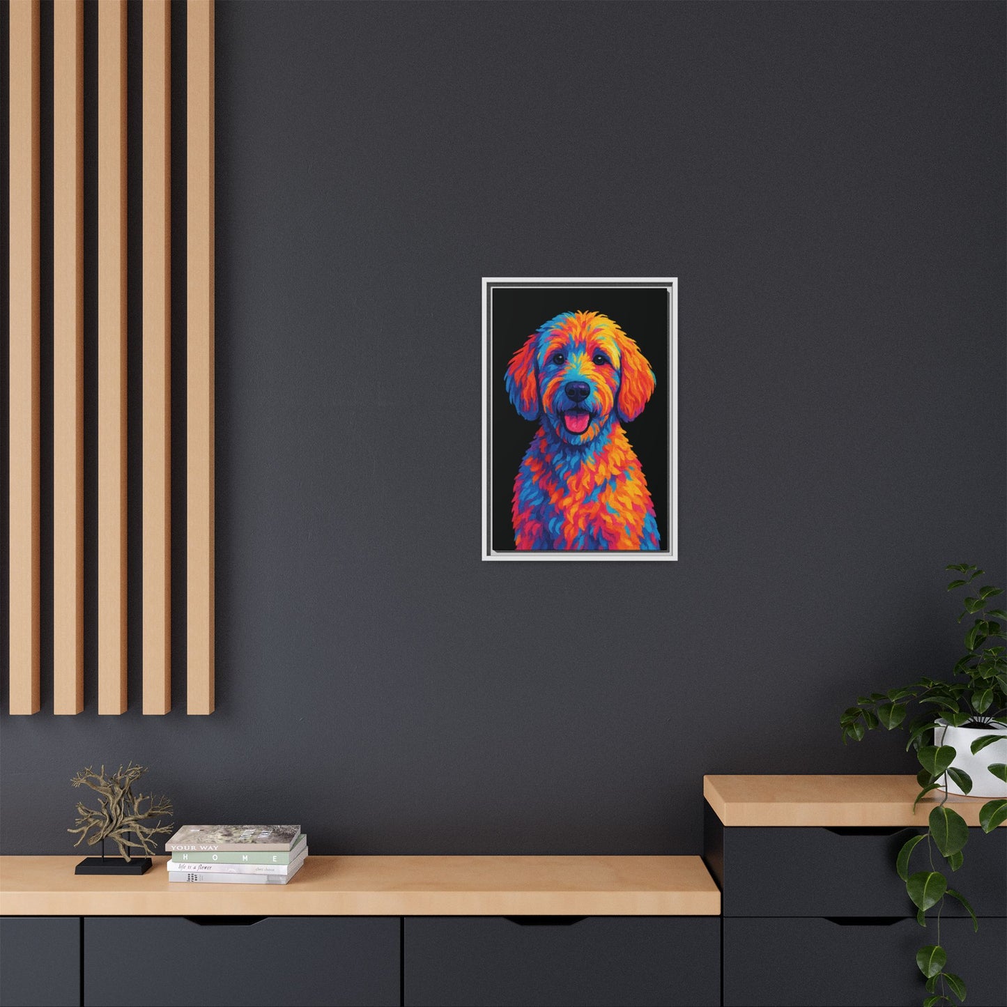 Matte Canvas, Framed (Multi-color) - The Pup Factory - Black Goldendoodle