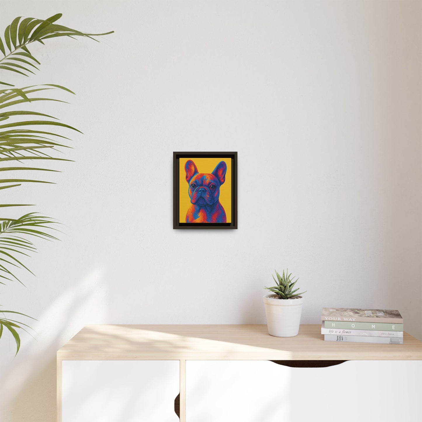 Matte Canvas, Framed (Multi-color) - The Pup Factory - Yellow Frenchie