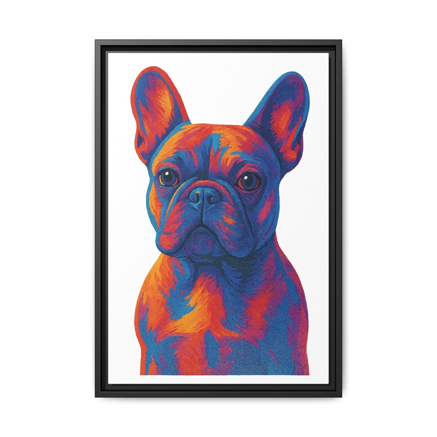 Matte Canvas, Framed (Multi-color) - The Pup Factory - White Frenchie