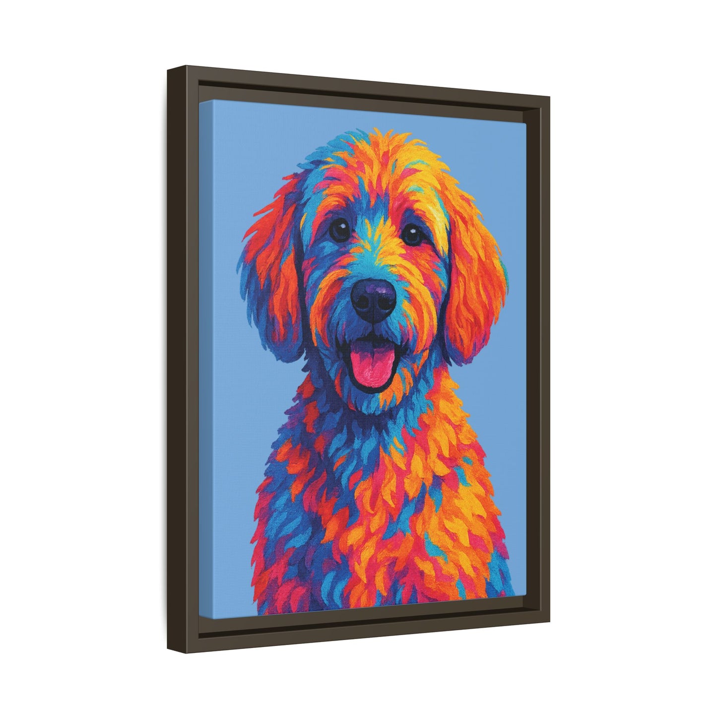 Matte Canvas, Framed (Multi-color) - The Pup Factory - Carolina Blue Goldendoodle