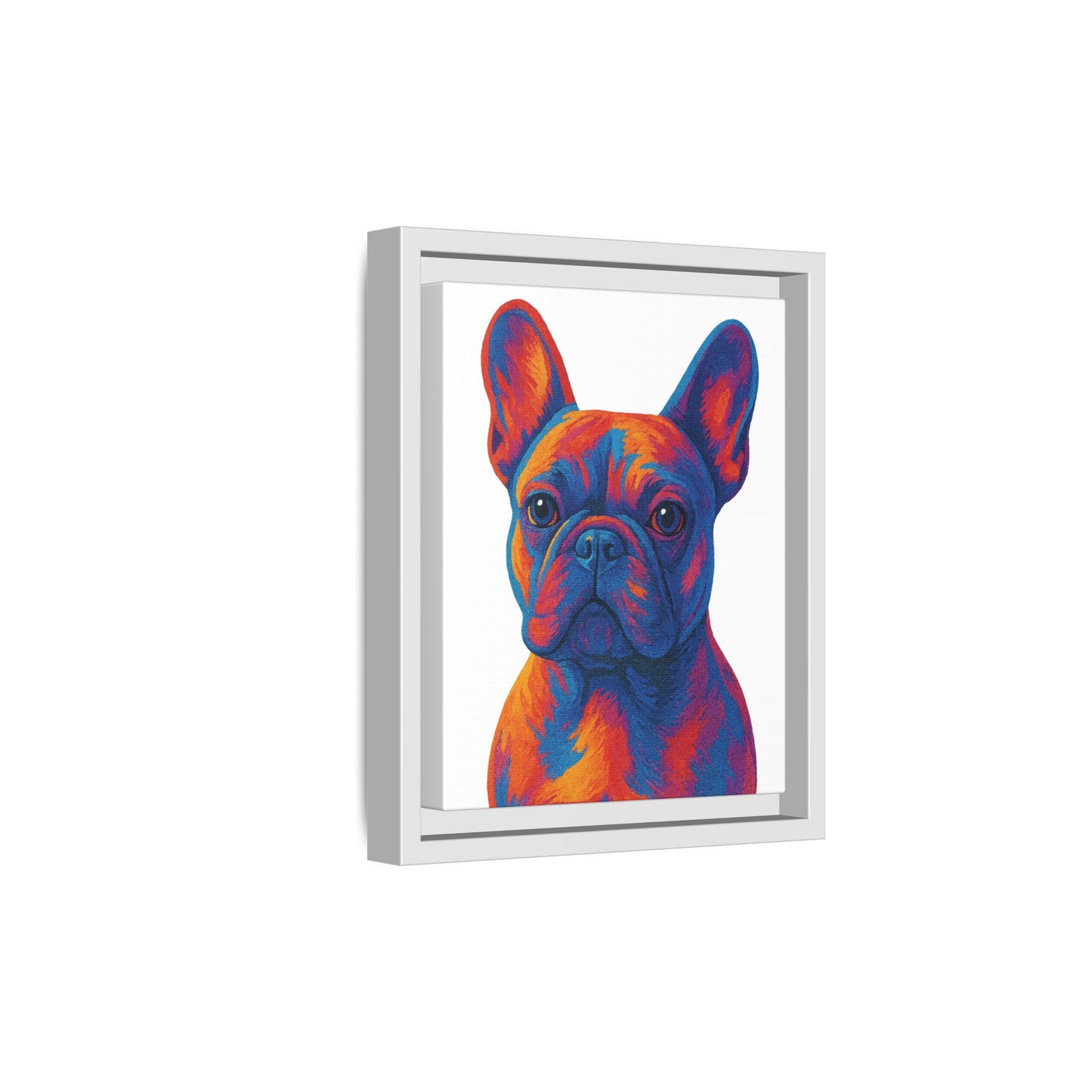 Matte Canvas, Framed (Multi-color) - The Pup Factory - White Frenchie